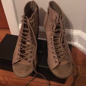 Lace up heel booties